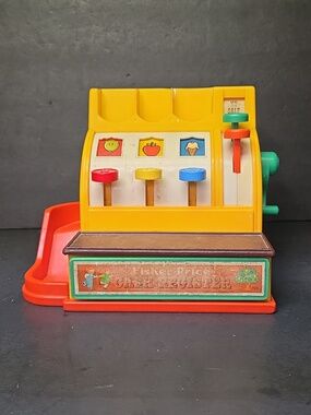 Vintage 1974 Fisher Price Cash Register #926 Made USA With 3 coins